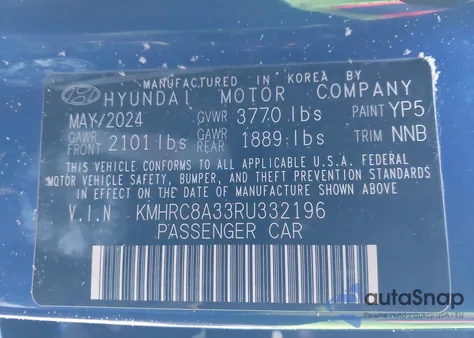 2024 Hyundai Venue Limited z USA, uszkodzony, nr VIN KMHRC8A33RU332196